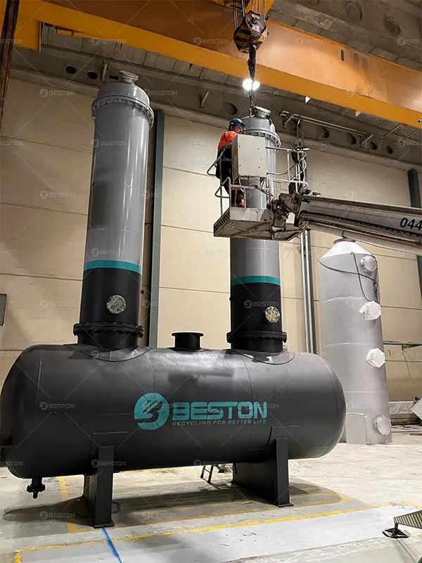Condensers and Oil Tank Assembled of Plastic Pyrolysis Project in Finland Display 03