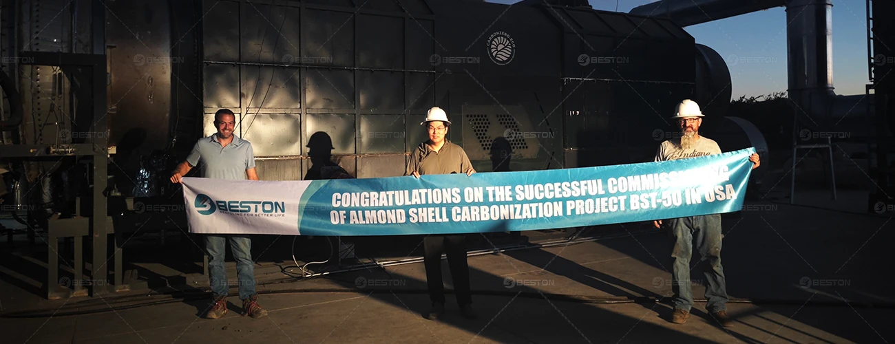 Successful Commission of Almond Shell Carbonization Project in the USA