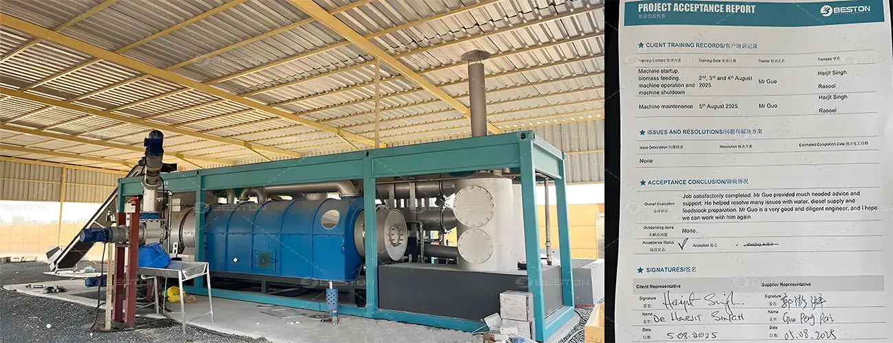 Project Acceptance of UAE Biochar Machine