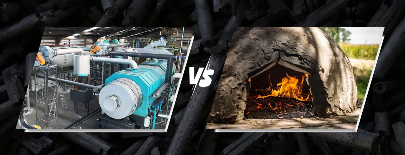 Modern Bamboo Charcoal Making Machine vs Traditional Kiln Firing