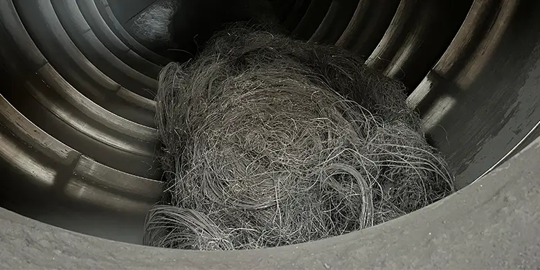 Steel wires extracted through tire pyrolysis