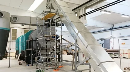 BST-50 biochar production equipment is currently in the installation phase in Europe(Credit: Beston Group)