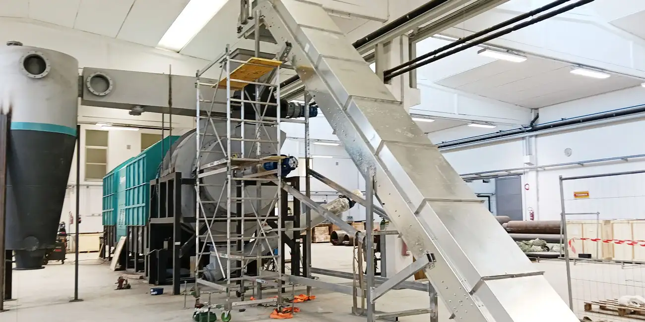 BST-50 biochar production equipment is currently in the installation phase in Europe(Credit: Beston Group)